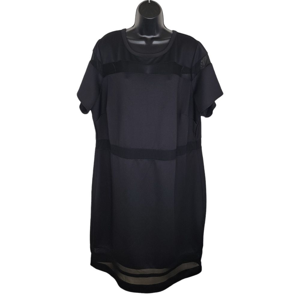 Boutique Plus + black mesh insert bodycon dress size 3x